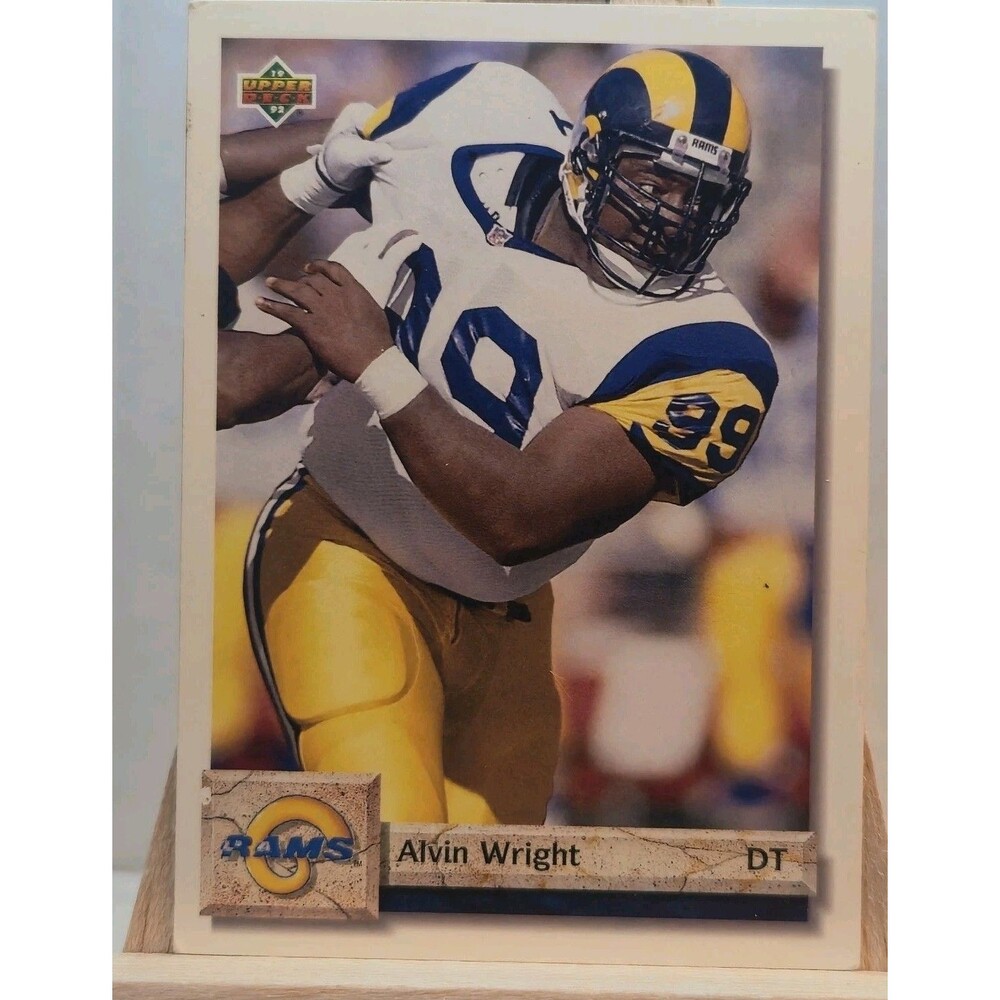1992 Upper Deck Alvin Wright #205 Los Angeles Rams NFL Football Card Base DT